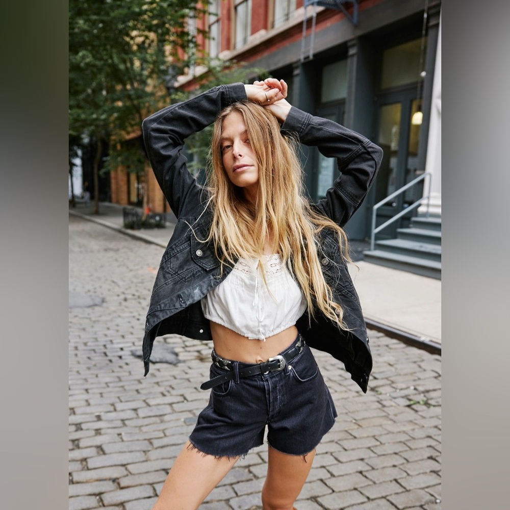 Free People Black Denim Jacket